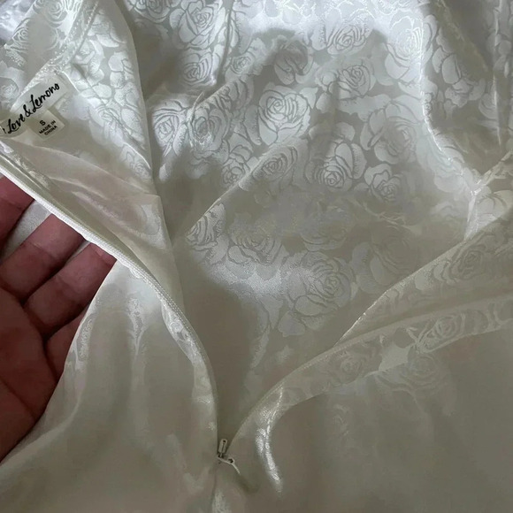 For love & Lemons white brocade satin open slits halter maxi dress - Picture 5 of 8